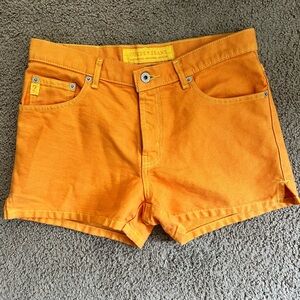 Guess Orange Jean Shorts Vibrant Denim Style